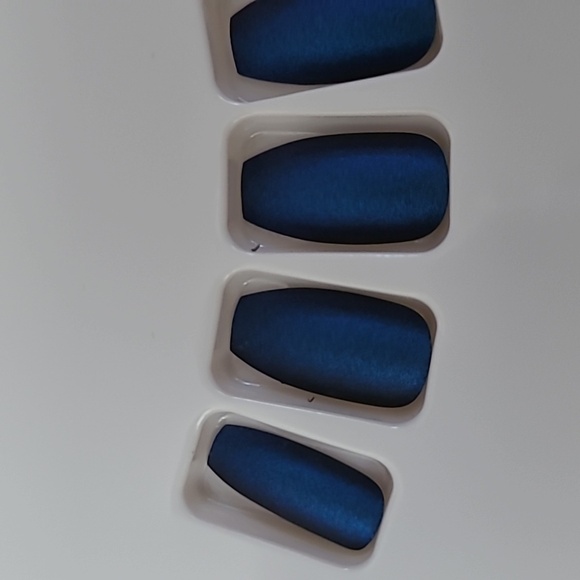 2/$16 Royal Blue Matte Coffin Press On Nails - Picture 15 of 16